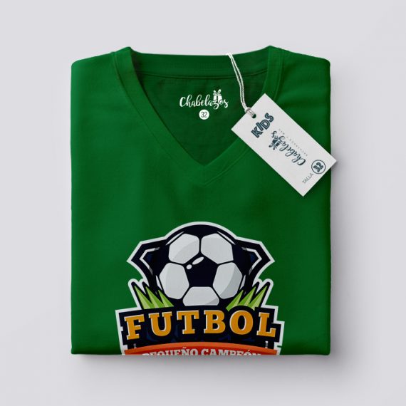 Camiseta Pequeño Campeón Futbol doblada V