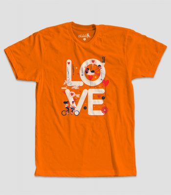Camiseta Love Naranja