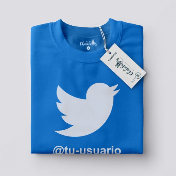 Camiseta Twitter azul doblada